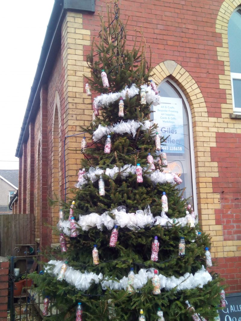 Pontyclun's recycled Christmas tree 2019